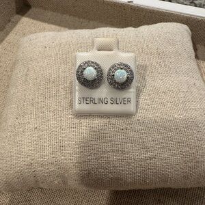 Sterling Silver Opal Earrings